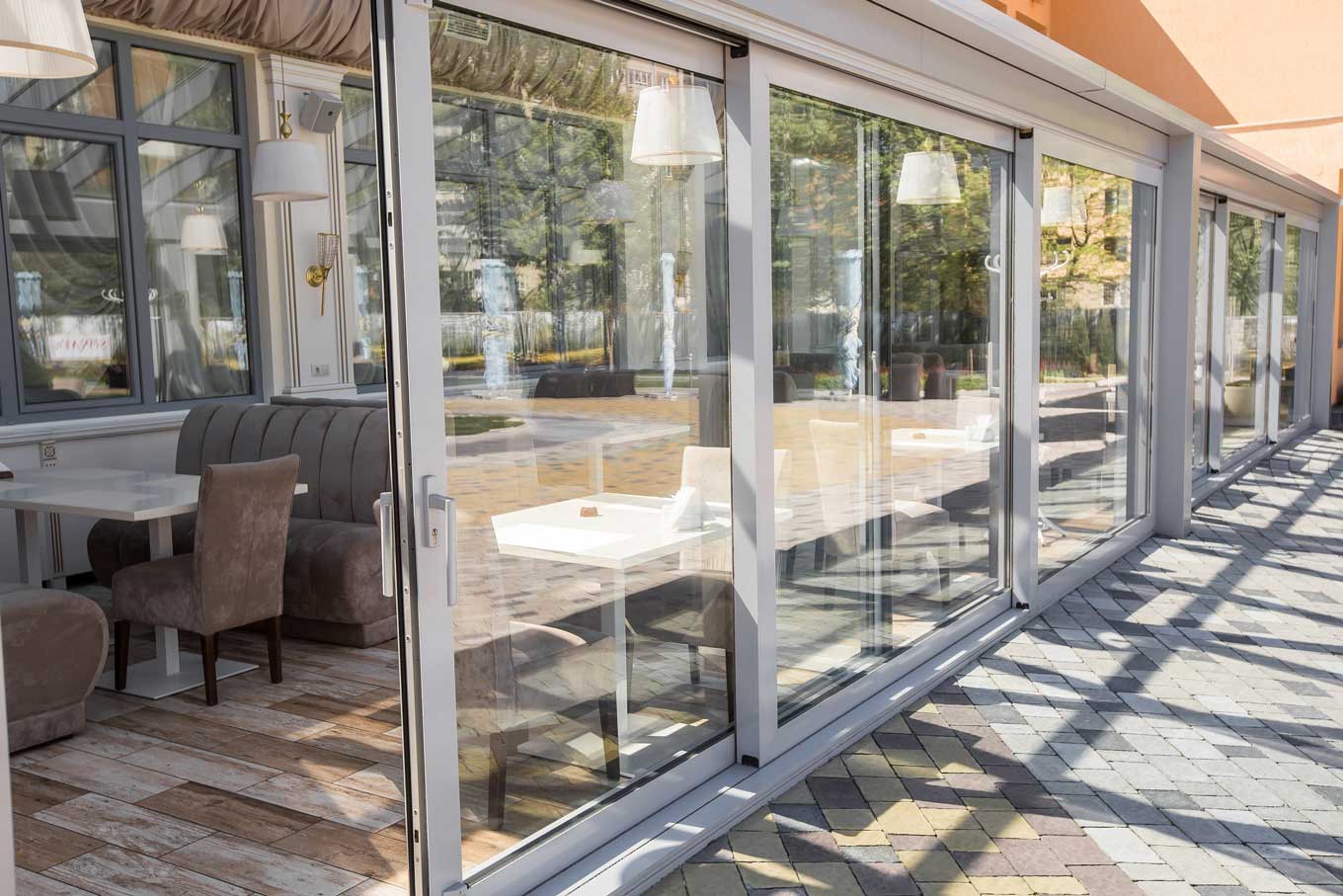 A large commercial doors installation at a Cape Town restaurant