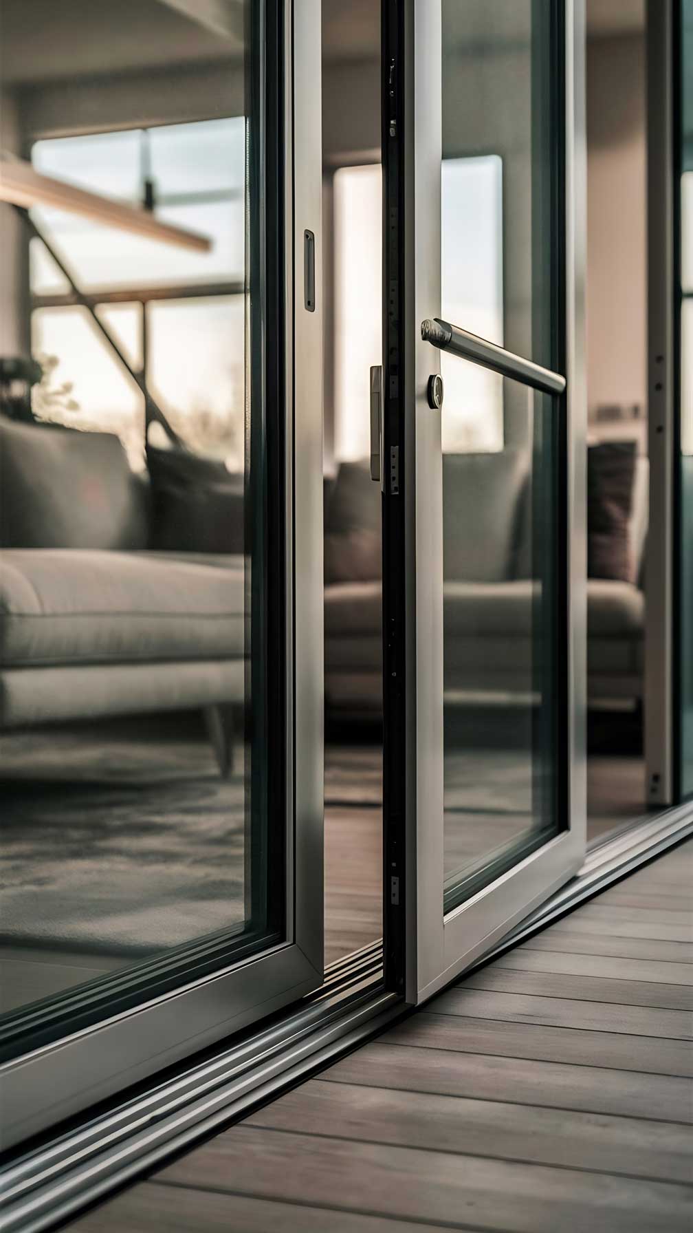 Slim steel-framed door and glazing by KILT