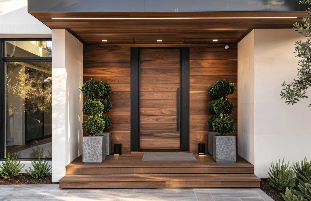 Timber front door and joinery by KILT in a Cape Town home